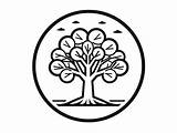 Simple Tree Coloring For Children  Page sketch template