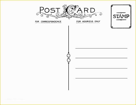 Printable Downloadable Postcard Template