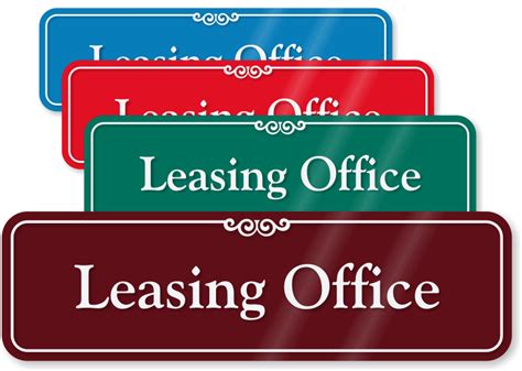 Designer Leasing Office Signs