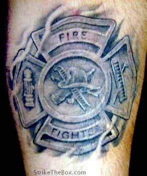 45+ Maltese Cross Firefighter Tattoo - l2sanpiero