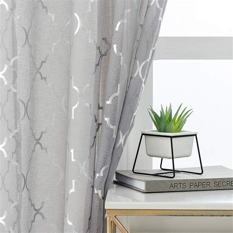 Amazon.com: Kotile Grey Moroccan Sheer Curtains 84-Inch Length - Window ...