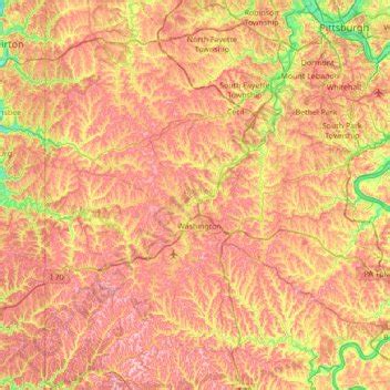 Washington County topographic map, elevation, relief