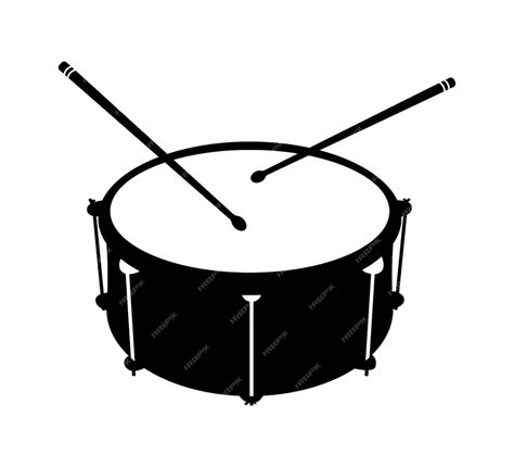 Premium Vector | Drum silhouette, snare drum, percussion musical instrument