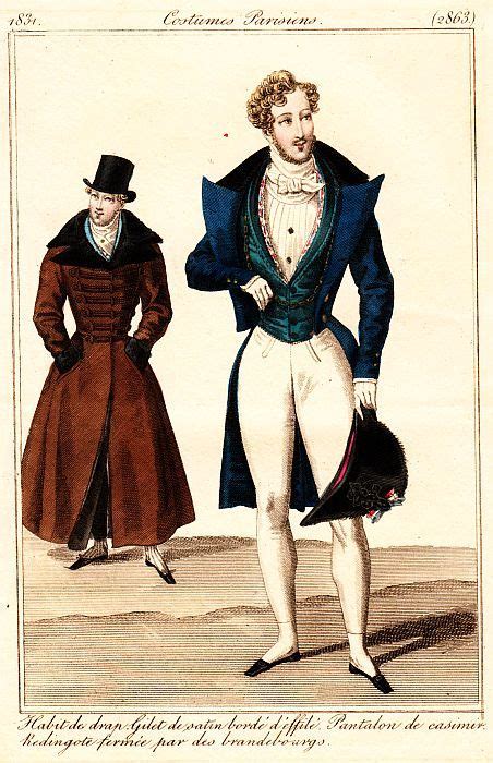 Dandy fashion, 1831 France, Journal des Dames et des Modes