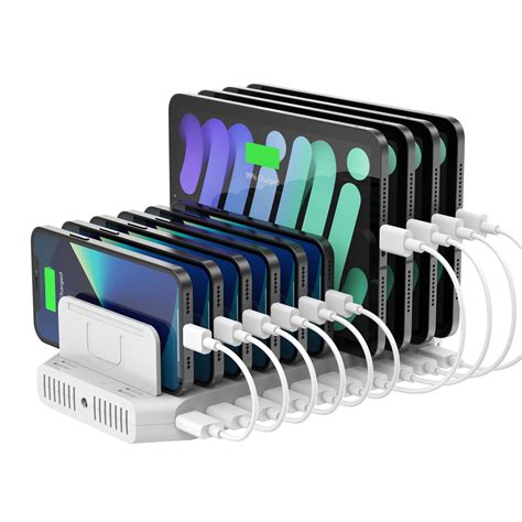 Buy iPad Charging Station, Unitek 96W 10-Port USB Charging Dock Hub with Quick Charge 3.0 ...