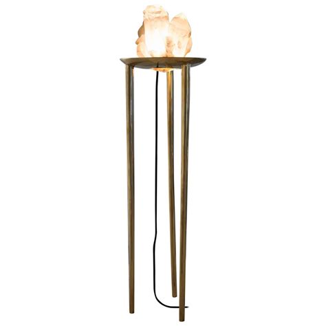 Contemporary Golden Chandelier, in Cast Brass and Illuminated Raw Crystal For Sale at 1stDibs