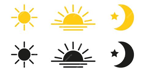 Premium Vector | Sun and moon in the morning, noon, night. Icons on a ...