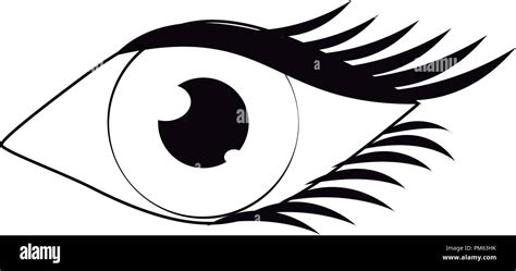 Women eye cartoon in black and white Stock Vector Image & Art - Alamy