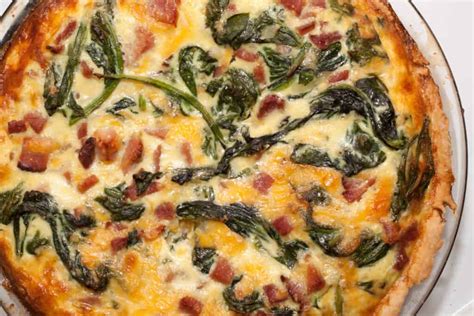 Spinach, Ham, and Cheddar Quiche - Served From Scratch