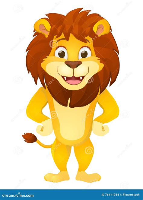 Cartoon lion smiling stock vector. Illustration of laugh - 76411984