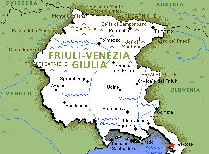 Friuli Venezia Giulia Map Political Regions | Italy Map Geographic Region Province City