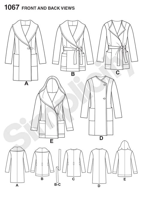 Simplicity 1067 Misses' Easy-To-Sew Jacket or Coat sewing pattern