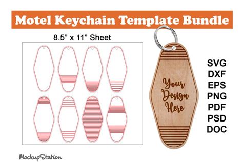 Motel Keychain Template SVG | Hotel Keychain Laser Cut