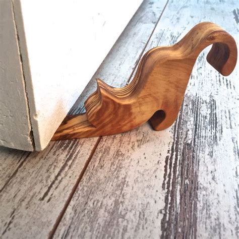 Door Stops – Wooden (Olive Tree) Door Stop, Cat Design – a unique product by Ahenque. Via en ...