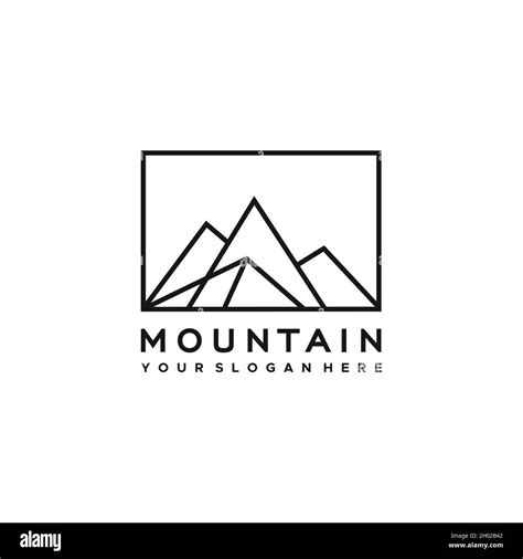 modern minimalist MOUNTAIN line square Logo design Stock Vector Image & Art - Alamy
