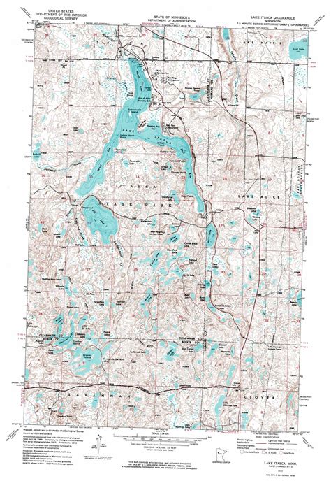 Lake Itasca topographic map, MN - USGS Topo Quad 47095b2