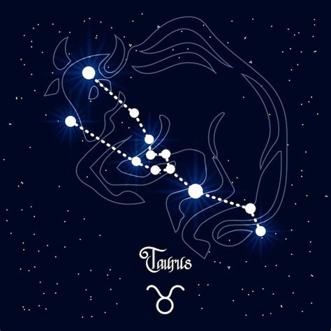 Premium Vector | Taurus, constellation and zodiac sign on the ...