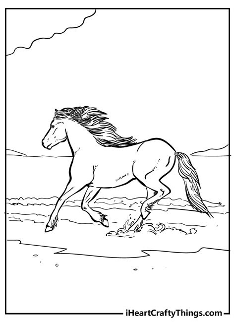 Running Horse Coloring Page