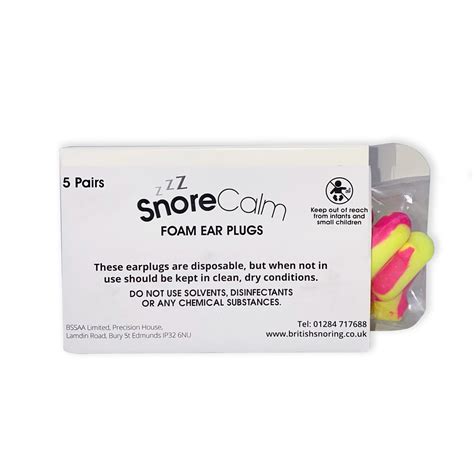 Snore Calm Foam Ear Plugs (5 Pairs) – British Snoring