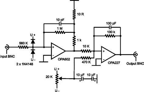 Circuit diagram of the current to voltage converter IVC, the 560 k ...