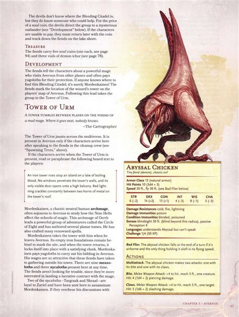 Abyssal Chicken | Dnd dragons, Dungeons and dragons homebrew, Dungeons and dragon