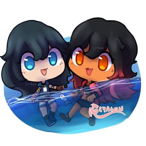 Had to draw @itsfunneh + @aphmau_ together from the Deep End collab ...