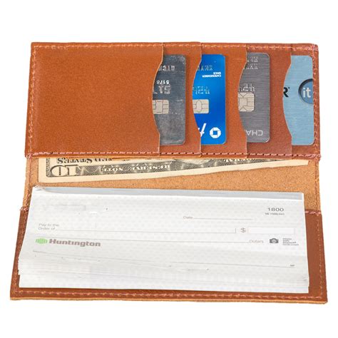 Leather Checkbook Wallet with Card Slots - Discover Holmes County Ohio
