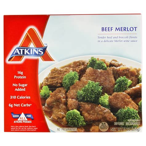 Atkins Beef Merlot and Broccoli Meal 9 Oz Beef Meals | Meijer Grocery ...