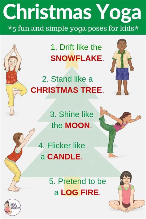 5 Christmas Yoga Poses for Kids (+ free Printable Poster) Practice these 5 Christmas yoga poses ...