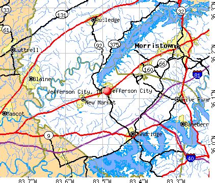 Jefferson City, Tennessee (TN 37820, 37877) profile: population, maps, real estate, averages ...