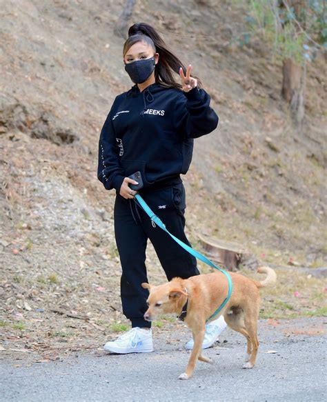 ARIANA GRANDE Out Hikinig with Her Dog in Los Angeles 06/21/2020 ...