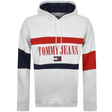 Tommy Jeans Logo Hoodie White | Mainline Menswear