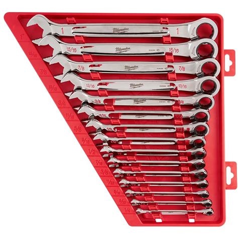 Milwaukee 48229416 15pce SAE (Imperial) Ratcheting Combination Wrench Set