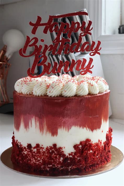 Red Velvet Birthday Cake with Cream Cheese Frosting : cakedecorating | Red velvet birthday cake ...