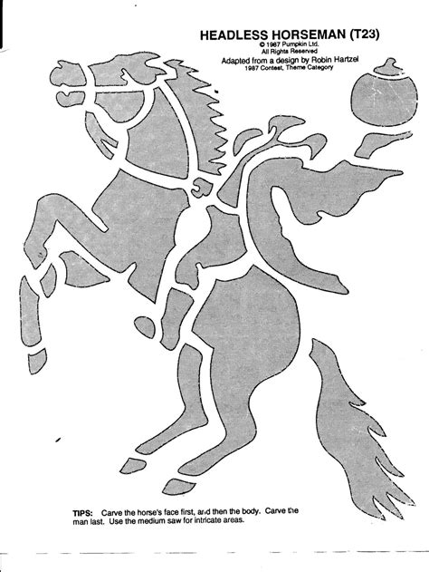 Printable Headless Horseman Pumpkin Stencil - Templates Online