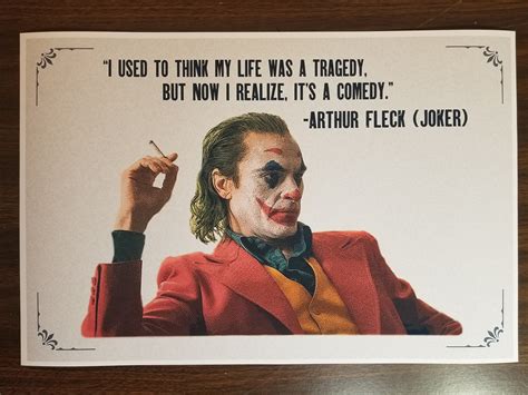 Joker Poster 12 X 18 Tragedy Comedy Quote Joaquin Phoenix Comic Book Film - Etsy