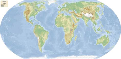 Physical Maps of the World | Mapswire