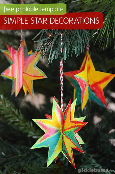 Easy to Make Christmas Star Decorations - Picklebums