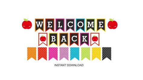 Welcome Back to School Banner Printable / Back to School Banner Printable / Welcome Back Banner ...