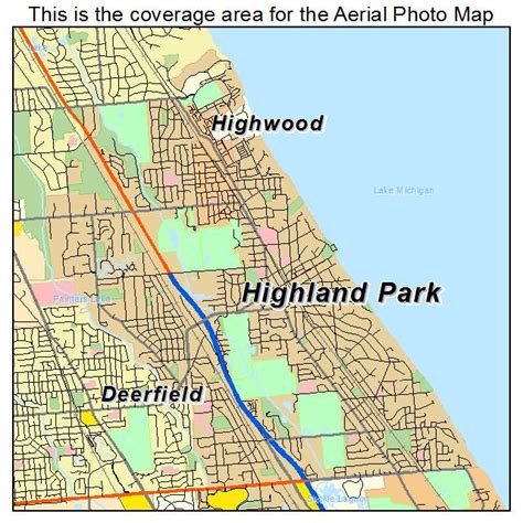 Aerial Photography Map of Highland Park, IL Illinois