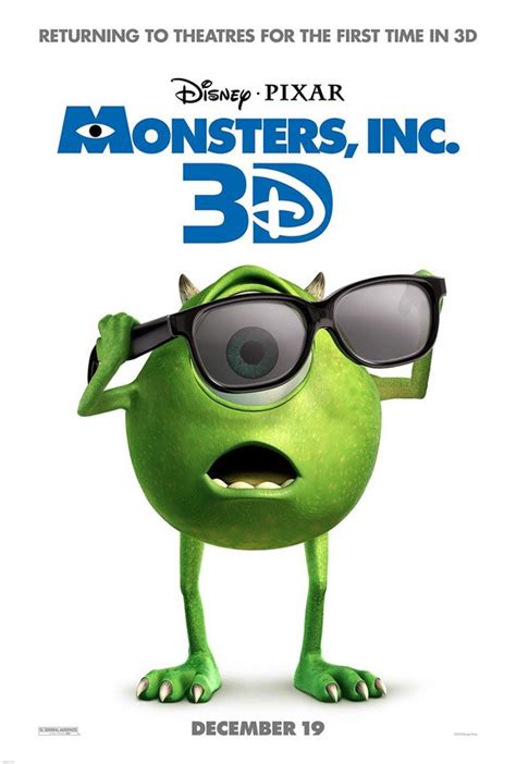 First Look at Official Poster for Pixar's 'Monsters Inc' 3D Re-Release ...