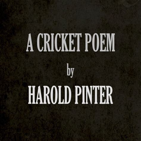 14. A Cricket Poem by Harold Pinter - by Yellow Note