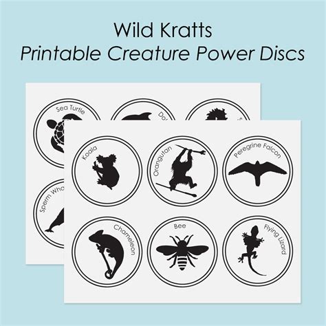 Wild Kratts Creature Power Disc Printable