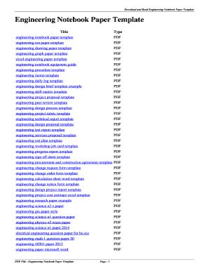 Engineering Notebook Template Pdf - Fill Online, Printable, Fillable, Blank | pdfFiller