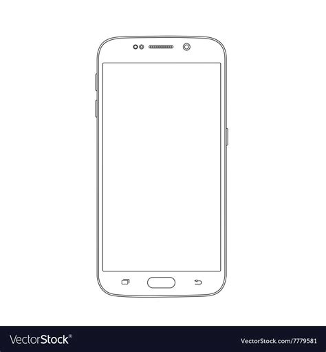 Outline drawing smartphone Elegant thin line vector image on | Outline drawings, Android ...