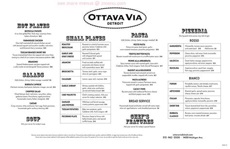 Online Menu of Ottava Via Restaurant, Detroit, Michigan, 48216 - Zmenu