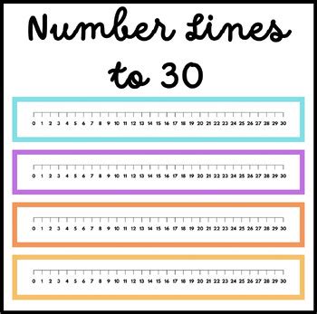 Number Lines to 30 by Sunset Education Store | TPT