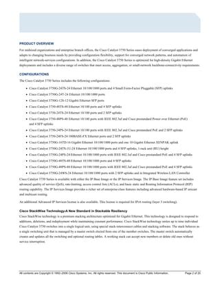 Cisco 3750 data sheet | PDF