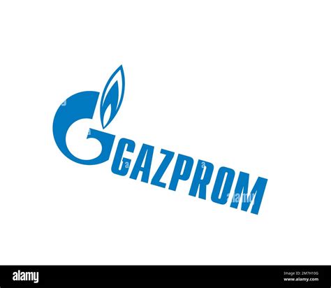 Gazprom, rotated logo, white background B Stock Photo - Alamy