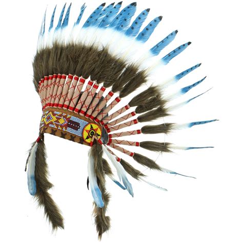 Indian Headdress Chief Feathers Bonnet Native American Gringo Fancy ...